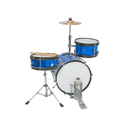 DXP Junior Drum Kit 3-Piece Cymbal & Sticks Metallic Blue Finish
