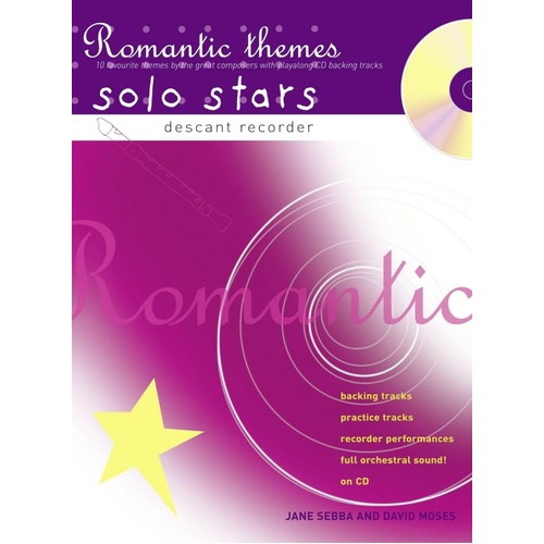 Solo Stars Romantic Themes Recorder Sheet Music Bk/CD