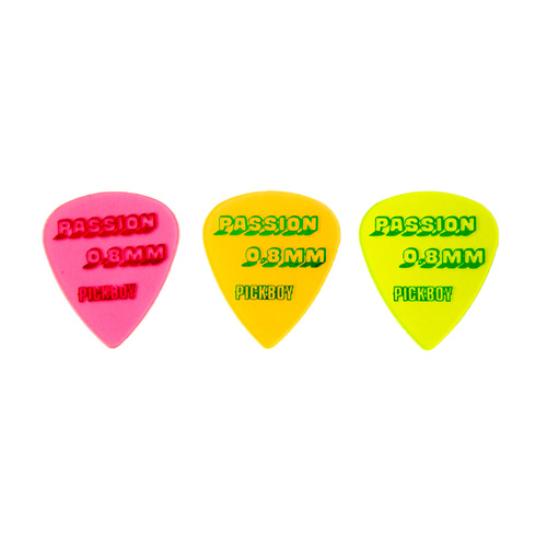 Pickboy Guitar Picks - Passion Mixed Colours 12 Pack 0.8mm