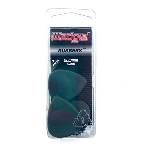 Wedgie Rubber Pick 3-Pack - 5mm Hard Gauge for Guitar & Ukulele