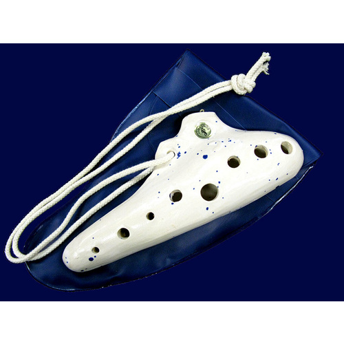 Ocarina Glazed Surface Key Of C Hole For Neck Cord With Plastic Pouch