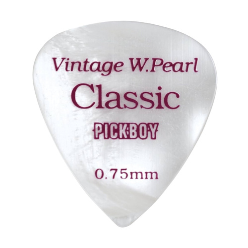 Pickboy Vintage White Pearl Guitar Picks - 12 Pack, .75 mm