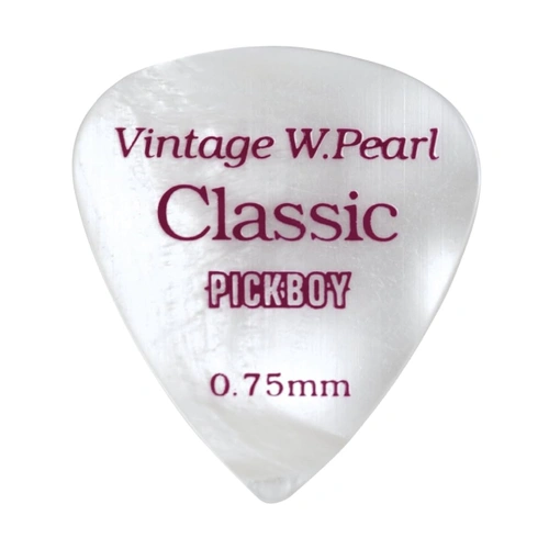 Pickboy Guitar Pick - Vintage White Pearl (12 Pack) .75