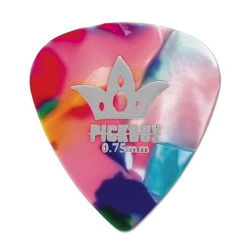 Pickboy Guitar Pick - Celluloid Multi-Colour (12 Pack) .75 mm