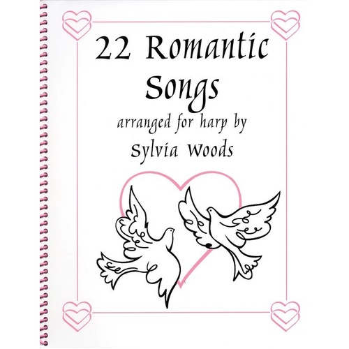22 Romantic Songs for Harp by Hal Leonard, 80 Pages, Suitable for Lever and Pedal Harps