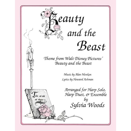 Beauty and the Beast Arranged for Harp - 13 Disney Arrangements in C & G for Solo, Duet, Vocal, and Instrumental Parts - 32 Pages