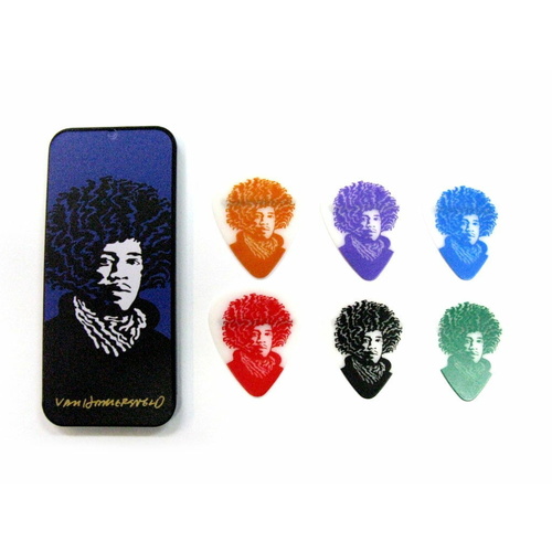 Jimi Hendrix Pick Tin 6 Dunlop Poly Picks Imprinted Jimi Hendrix Images