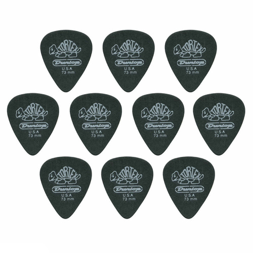 10 x Jim Dunlop Tortex Pitch Black 0.73mm Guitar Picks 488R Free Postage
