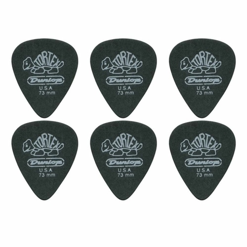 6 x Jim Dunlop Tortex Pitch Black .73MM Guitar Picks 488R Free Shipping