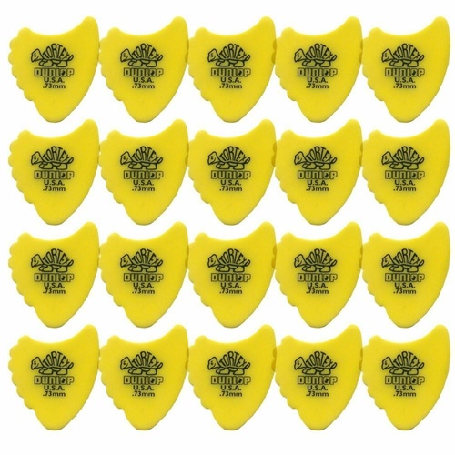 20 x Jim Dunlop Tortex Fins 0.73mm Gauge Guitar Picks 414R Free Shipping