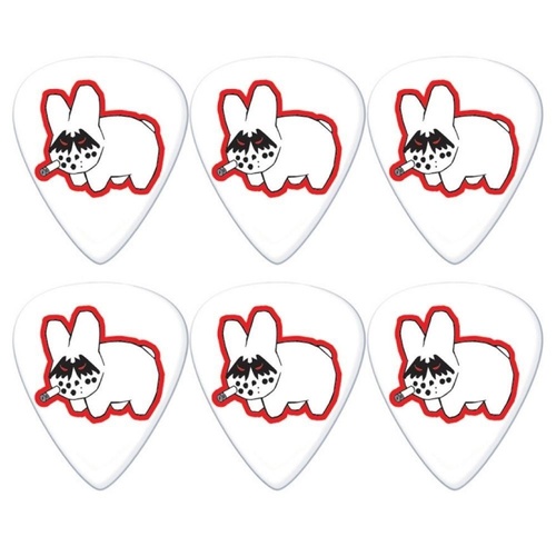 6 x Jim Dunlop FRANK KOZIK King Of Rock Bunny Tortex Wedge Guitar Picks 0.73mm