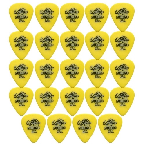 24 x Dunlop Tortex Standard 0.73mm Yellow Guitar Picks Bulk Bag