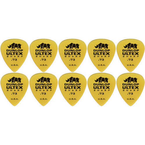 10 x Jim Dunlop Ultex Sharp .73MM Gauge Guitar Picks 433R Plectrums, Pack