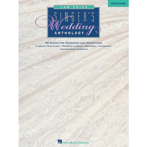 Singers Wedding Anthology Low Voice Book/CD (Softcover Book)