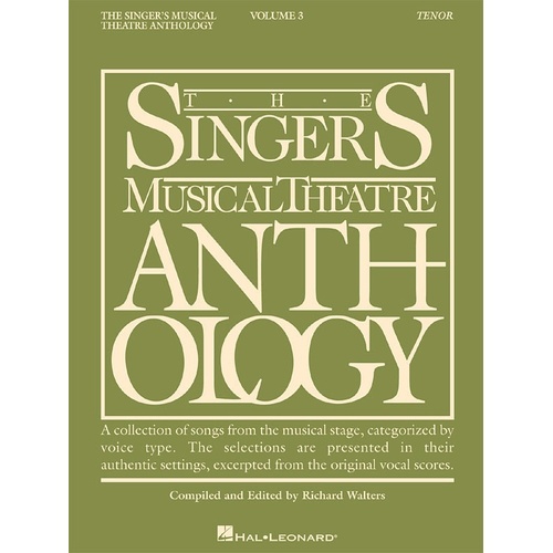 Singers Musical Theatre Anth V3 Tenor (Softcover Book)