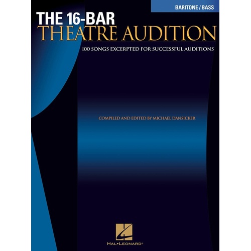 16 Bar Theatre Audition Baritone Bass (Softcover Book)