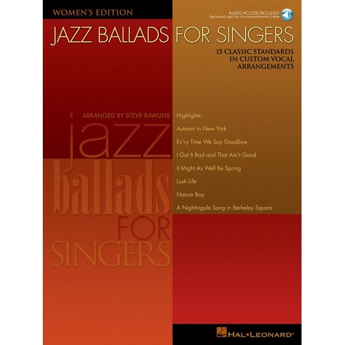 Jazz Ballads For Singers Book/CD Womens (Softcover Book/CD)