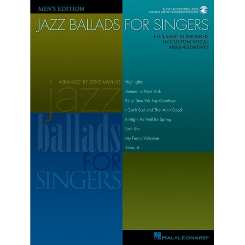 Jazz Ballads For Singers Book/CD Mens (Softcover Book/CD)
