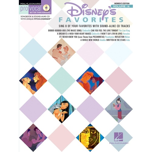 Disney Favorites Pro Vocal Women V16 Book/CD 