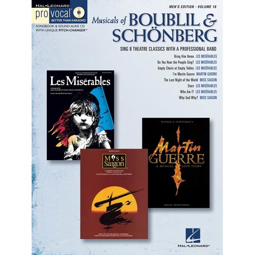 Musicals Boublil and Schonberg Pro Vocal Men V18 (Softcover Book/CD)