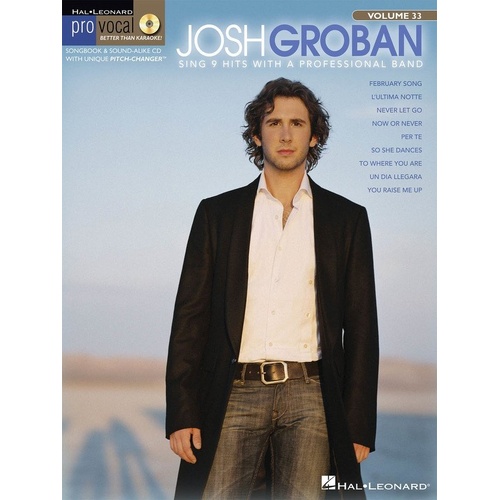 Josh Groban Pro Vocal Men V33 BK/CD Songbook with Demos and Backing Tracks