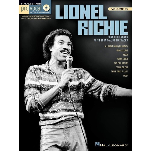 Lionel Richie Pro Vocal BK/CD V55 - 8 Classic Songs for Voice with Demos and Backing Tracks