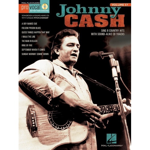 Johnny Cash Pro Vocal Men V57 BK/CD Songbook with CD for Karaoke and Auditions