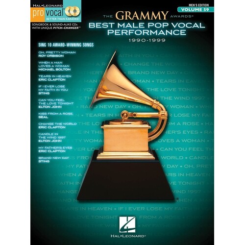 Grammy Awards Male Pop 90-99 Pro Vocal V59 Book/CD (Softcover Book/CD)