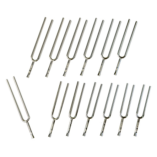 Wittner 13 Chromatic Tuning Fork Set in Key C1-C2, Nickel-Plated, Made in Germany