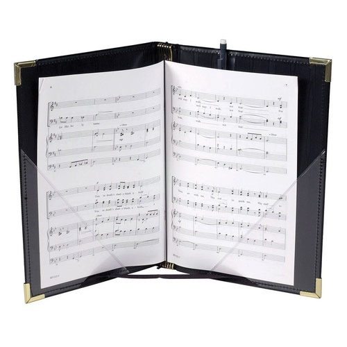Choral Folder 7.75 x 11 with Elastic Holders, Clear Pocket Strap