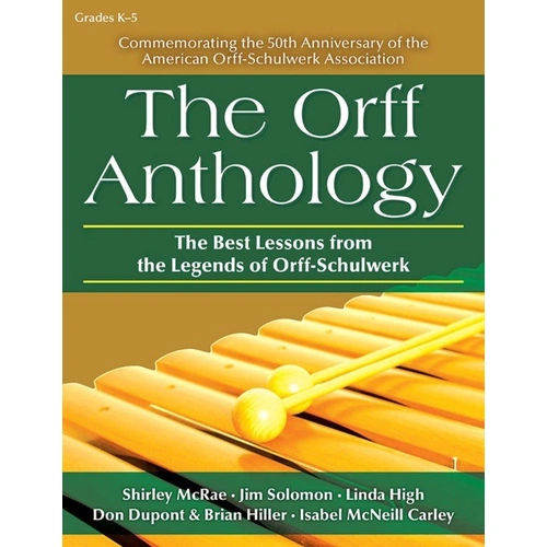 The Orff Anthology - 50th Anniversary Collection for Grades K-5, Heritage Music Press, 48 pages, includes works by Shirley McRae and Jim Solomon.