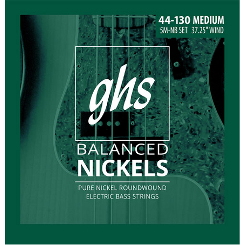GHS 5M-NB Bass Balanced Nickel 5 Str Medium 44-130