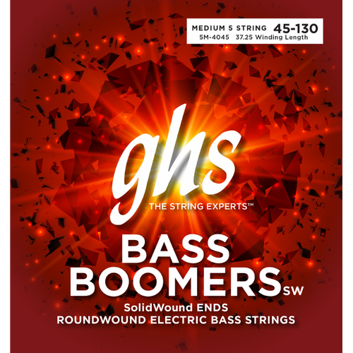 GHS 5M4045 Bass Boomers 5-String Bass Strings Medium 45-130 5-Pack