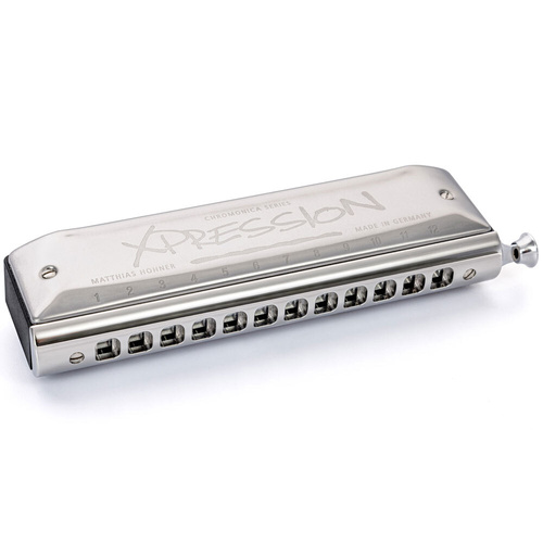 Hohner Chromonica Xpression Chromatic Harmonica Key of C, 12 Holes, 3 Octaves, Stainless Steel Mouthpiece, ABS Comb, Made in Germany