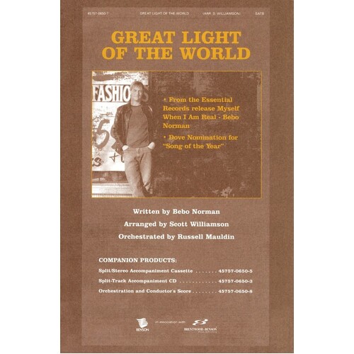 Great Light Of The World SATB