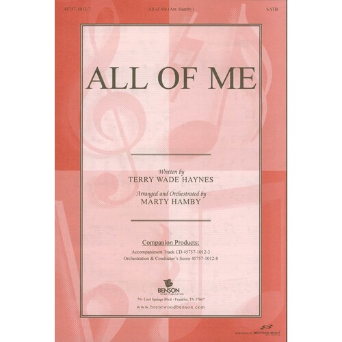 All Of Me SATB