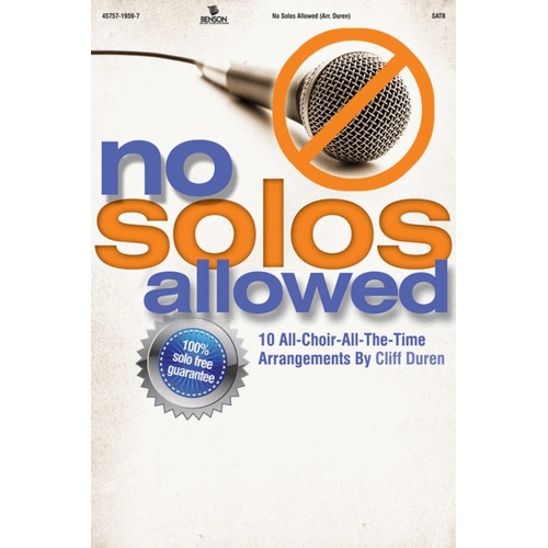 No Solos Allowed Book SATB