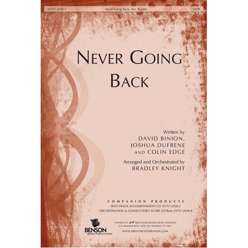 Never Going Back SATB