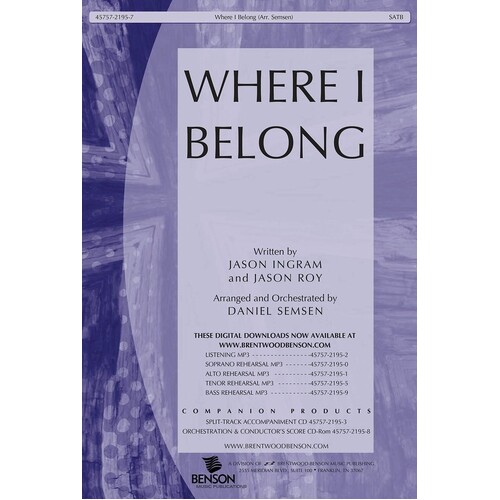 Where I Belong SATB