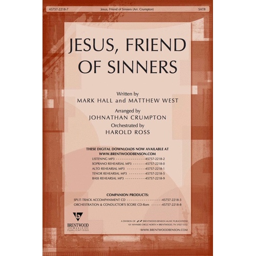 Jesus Friend Of Sinners SATB