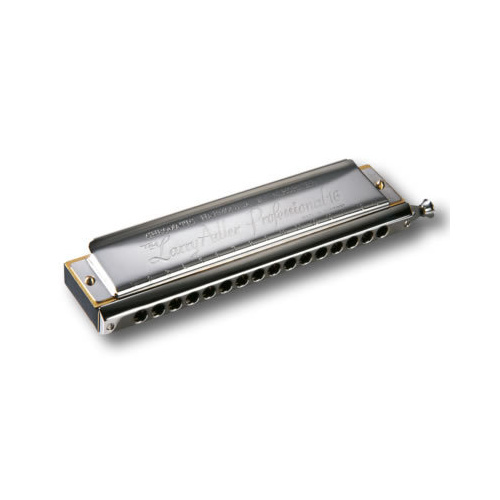 Larry Adler 64C Chromatic Harmonica with Plastic Comb, Brass Reed Plates, 4 Octave Range, and Stainless Steel Covers