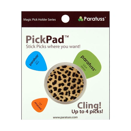 PickPad Leopard Pick Holder - Heavy Duty, Holds 4 Picks, Easy to Clean, Ideal for Polyurethane/Shellac Finishes, 30mm Diameter