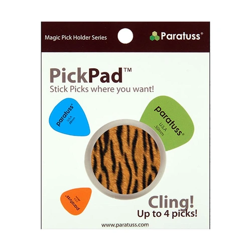 PickPad Pick Holder Tiger - Heavy Duty, Holds 4 Picks, Detachable, Easy to Clean, 30mm Diameter, Ideal for Polyurethane/Shellac Finishes