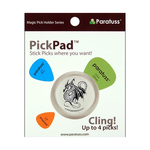 PickPad Pick Holder Wyvern - Holds up to 4 Picks, 30mm Diameter, Heavy Duty, Easy to Clean, No Adhesive Residue, Ideal for Polyurethane/Shellac Finish