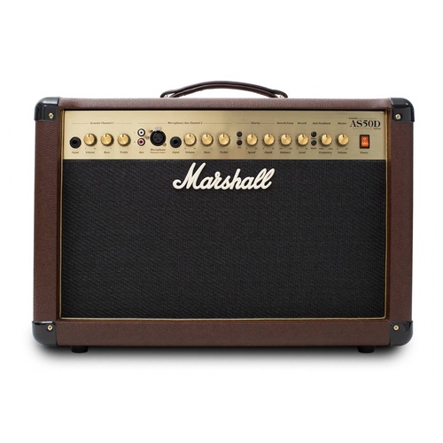 Marshall AS50DV 50W Acoustic Guitar Combo Amplifier with Dual Channels and Built-in Effects