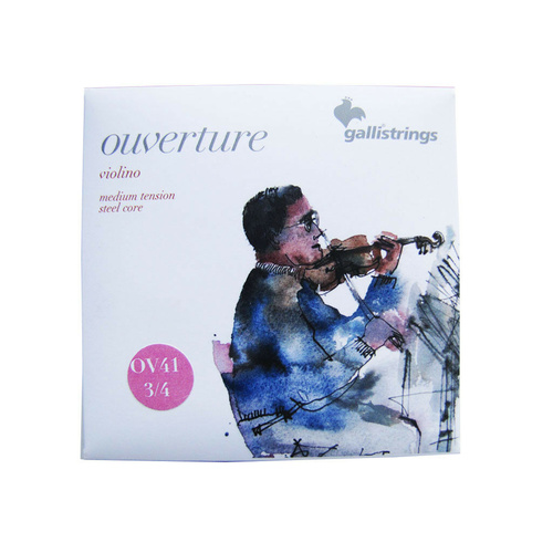 Galli Ouverture 3/4 Violin Strings Medium Tension, Steel Core