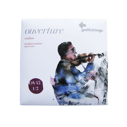 Galli Ouverture 1/2 Size Violin Strings Medium Tension, Steel Core