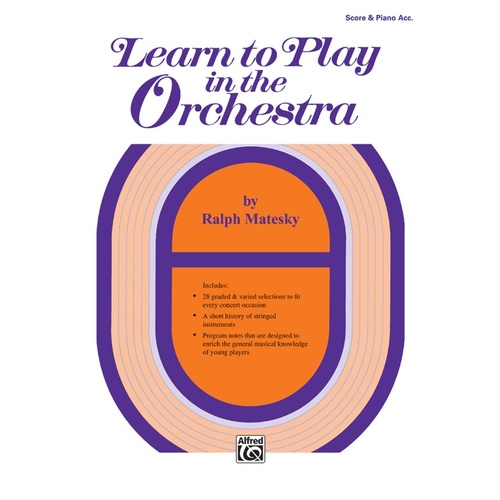 Learn To Play In The Orchestra Book 1 Sc/Piano