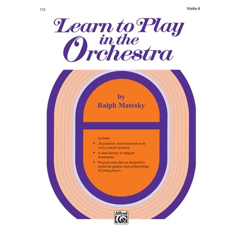 Learn To Play In The Orchestra Book 1 Violin 2