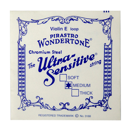 Pirastro Ultra-Sensitive E Loop Violin String - Steel Core, Chromesteel
